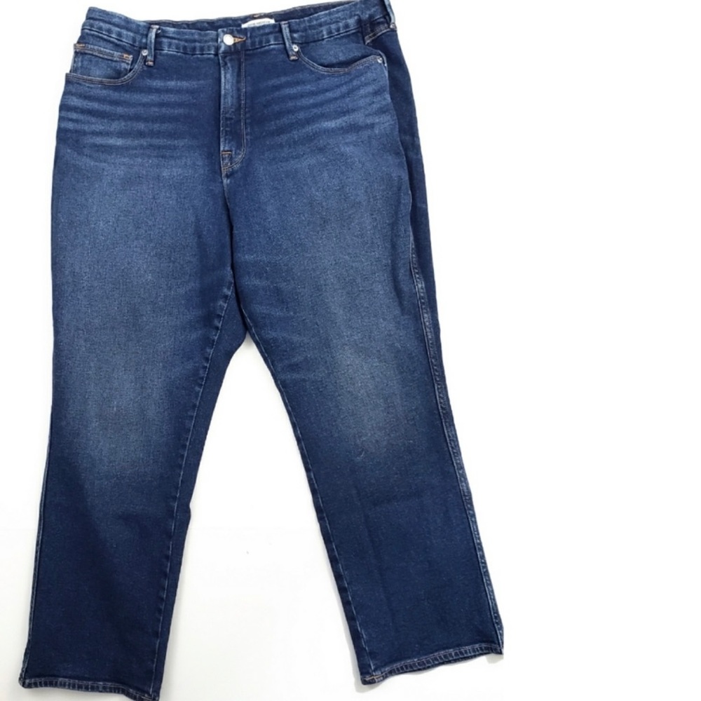 Good American Good Curve Jeans 18 Plus Size Dark Wash Pants Straight Leg